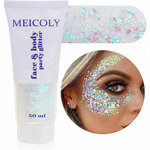 Womens White Body Mermaid Face‎ Glitter